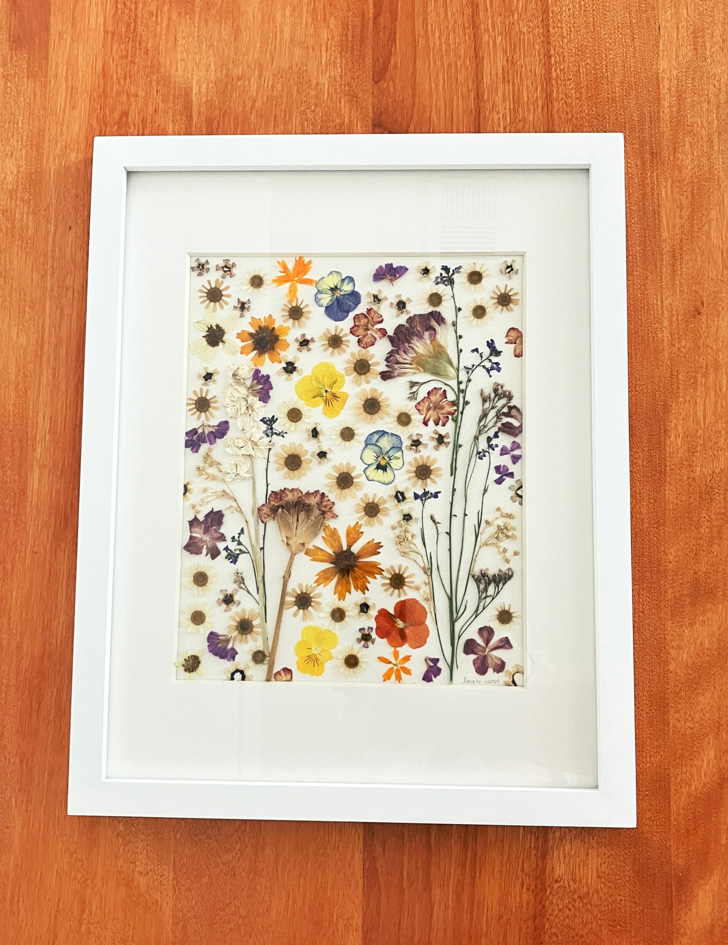 8" x 10" Framed - Pressed Florals